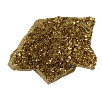 1pc Естествени материали Минерални образци Изработка DIY подарък галванопластика злато суров скъпоценен камък кристал клъстер титанов геод