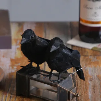 3 бр. пяна симулирана врана горещо перо черно настолна декорация парти дресинг Хелоуин