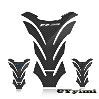 3D въглеродни влакна мотоциклет резервоар за гориво подложка капак протектор стикери стикери за Yamaha FZ25 FZ 25