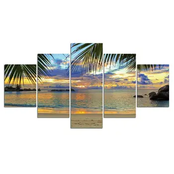 5Pcs Тропически морски плаж море 5 парчета платно картини стена арт плакат HD печат 5 панел абстрактно без рамкирани модерни картини