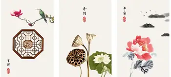 AS3105 китайски стил цвете птица печат изкуство платно плакат за хол декор дома стена картина