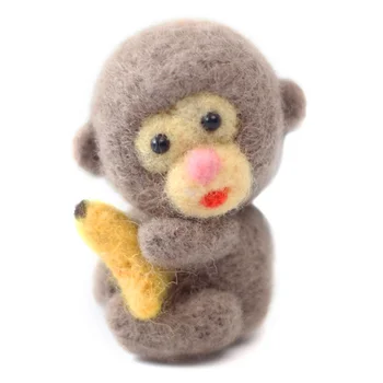 Monkey ръкоделие сплъстяване комплект за начинаещи със занаяти аксесоари и материали ръчно изработени животински DIY кукла вълна филц пакет