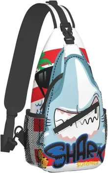 Shark прашка чанта Crossbody жени мъже пътуване гърдите раница рамо гърдите чанта за свободното време Спорт на открито бягане туризъм къмпинг