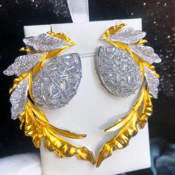 SORAMOORE Дубай Големи луксозни обеци за жени Сватба геометрична капка обица Brincos женски DIY модни бижута подарък 2020 Ново