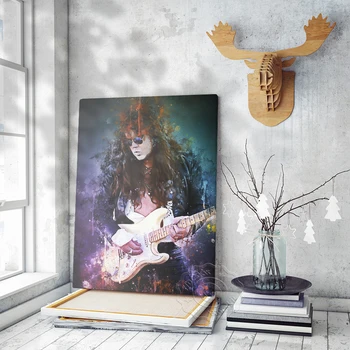 Sweden Famous Guitarist Yngwie Malmsteen Watercolour Art Poster, Neo Classical Metal Music Singer Prints, Bar Pub Club Decor