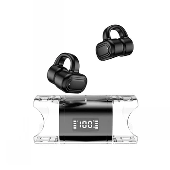 T36 Безжични слушалки Шумопотискащи слушалки с LED дисплей Прозрачен калъф за зареждане Дълъг живот на батерията за спортна работа