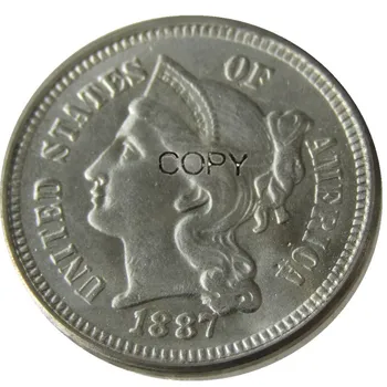US 1887 Три цента никел копие монета