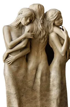 американски занаят Нов Великден декоративни целувки красота Смола жена Статуя настолна смола занаятчийски орнаменти СКУЛПТУРА