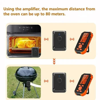 Безжичен термометър за месо с температура на готвене Грил Кухненски сензор Вътрешна външна цифрова фурна за храна