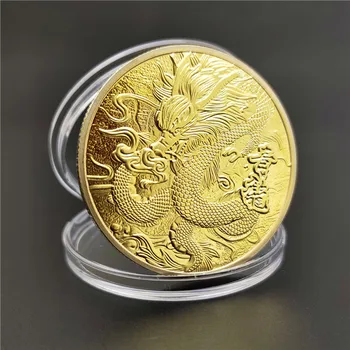 Благоприятни богатства Късметлийско значение Значка за предизвикателство Qinglong Китайски древни традиционни драконови възпоменателни монети