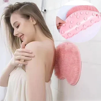 Ексфолиращ душ масаж скрепер баня нехлъзгаща се вана мат гръб масаж четка силиконов крак мат тяло почистване инструмент за къпане