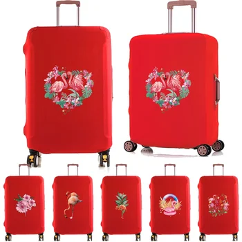 Защитно покритие за багаж Нов фламинго отпечатан пътнически куфар еластична торба за прах за 18-28 инча количка случай пътнически аксесоари