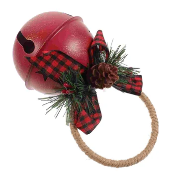 Изкуствена коледна елха врата дръжка висулка Jingle Bell закачалка Коледа пълнител орнаменти висящи