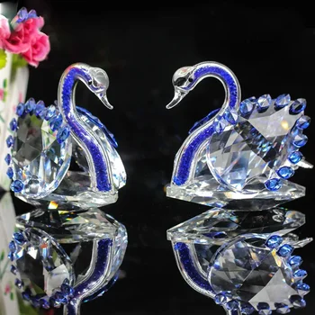 Кристален лебед Сватбен занаят Сувенир Стъкло Кристални занаяти Начало Аксесоари Орнамент Декорация на хол в европейски стил