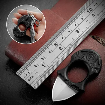 Мини пръстен нож Преносим нож за ключодържател за самозащита Преносим нож за пътуване на открито Творчески остър нож за плодове