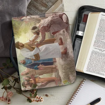 Мода Исус духовна библейска чанта универсална кожа цип с дръжка Библията случай жени мода чанта религиозен подарък Bolsas