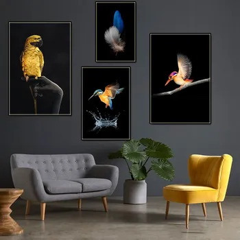 Модерен творчески колибри папагал животно HD снимки платно плакат декоративна живопис за хол стена декор Cuadros