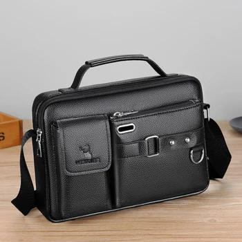 Мъже Кръстосано тяло Една чанта за рамо Бизнес куфарчета Случайни лаптоп ретро офис мъжки пратеник Топ дръжка чанта чанта