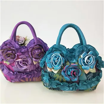 Национален стил майка кофа чанта мода бродирани цвете флорални декор мама чанта вечеря парти чанта бъз подаръци