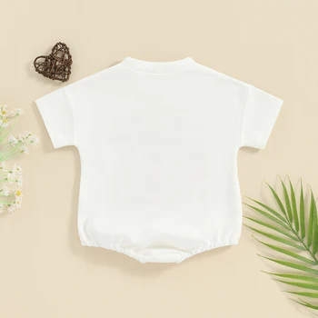 Новородено бебе момче момиче летен гащеризон Mama s Bestie балон извънгабаритни къс ръкав риза боди облекло