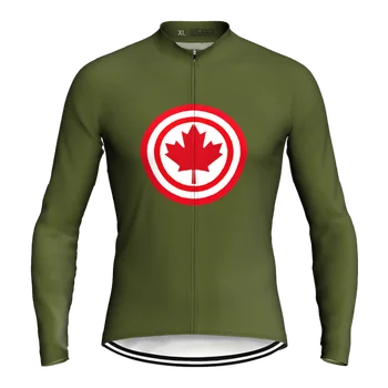 Открит мъже Канада велосипеди яке дрехи дълъг ръкав пуловер път колоездене върховете носят спускане планински спорт велосипед Джърси риза