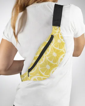 плодов лимонов резен жълти мъже жени талия чанта Фани пакет чанта голям телефон колан чанта портфейл торбичка водоустойчив банан хип чанти