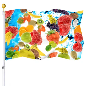 плодове модел печат флаг uv избледняват устойчиви двойно зашити градина двор знамена вътрешни и външни декорации месинг илик