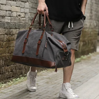 Реколта платно чанти пътуване Duffel чанти за мъжки носят багаж чанта пътуване мъкна голям капацитет многофункционални нощувка