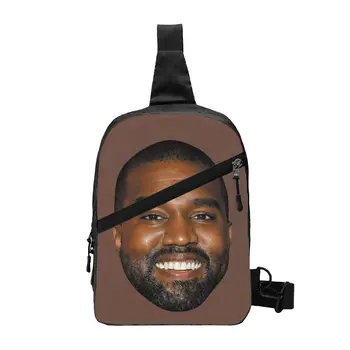 Смешни Кание Уест Meme Crossbody прашка раница мъже обичай рамо гърдите чанта за пътуване Daypack
