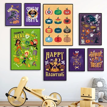 Хелоуин аниме тиквени глави платно отпечатъци щастлив натрапчив плакат трикове крал стена изкуство картини декор живопис смешно подаръци идея